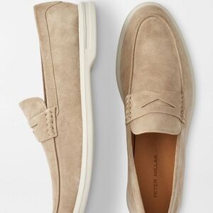 Peter Millar Crown Crafted Excursionist Penny Loafer MF25XF09 Sand Men Size 11.5